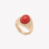 INLAID CABOCHON SIGNET RING - RED AGATE