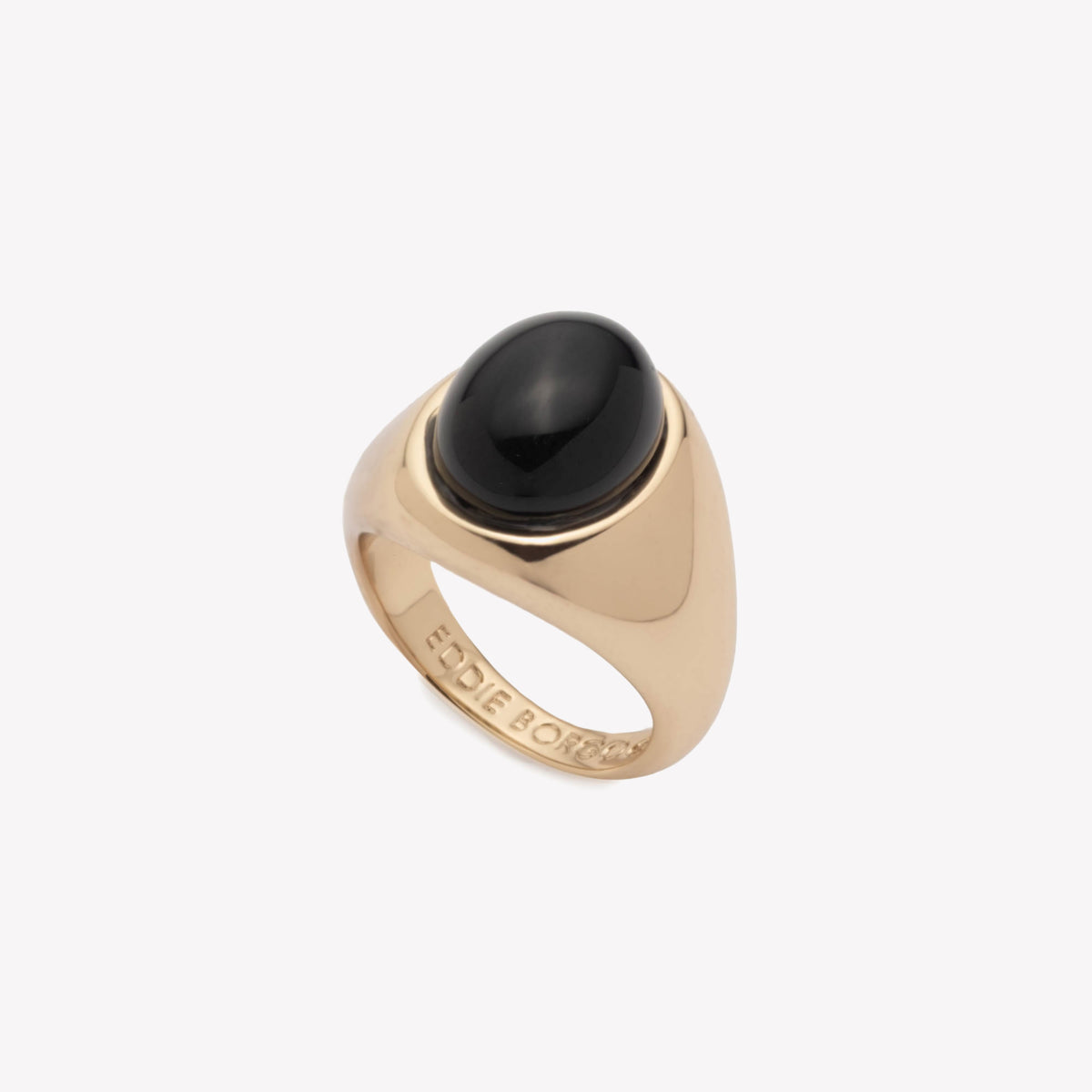 INLAID CABOCHON SIGNET RING - ONYX