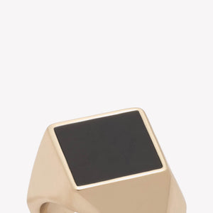 INLAID SQUARE SIGNET RING - ONYX