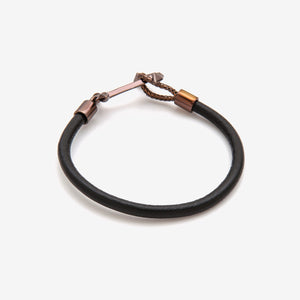 MENS LEATHER ANCHOR BRACELET