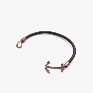 MENS LEATHER ANCHOR BRACELET