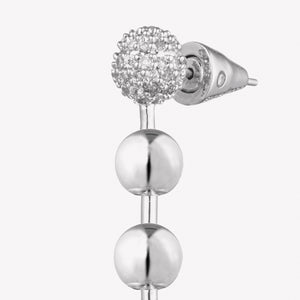 BALL CHAIN DROP EARRINGS | TWO TONE
