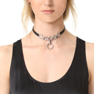 LEATHER O-RING CHOKER