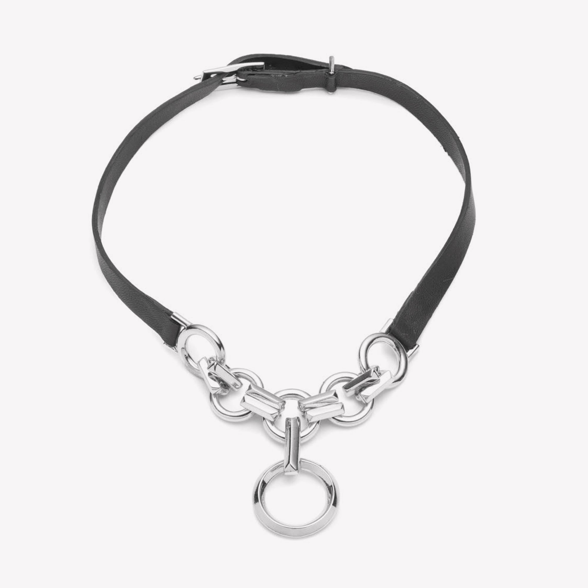 Leather O-Ring Choker Silver – EDDIE BORGO