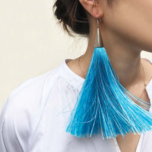 LONG SILK TASSEL EARRINGS
