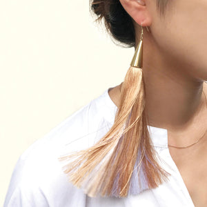 LONG SILK TASSEL EARRINGS