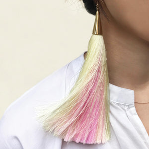 LONG SILK TASSEL EARRINGS