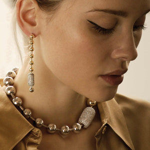 PAVÉ BALL CHAIN EARRINGS