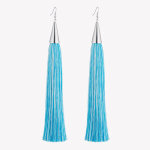 LONG SILK TASSEL EARRINGS
