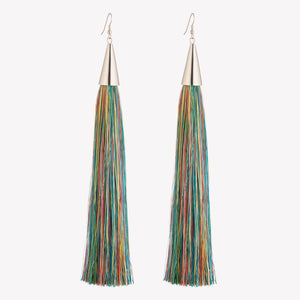 LONG SILK TASSEL EARRINGS