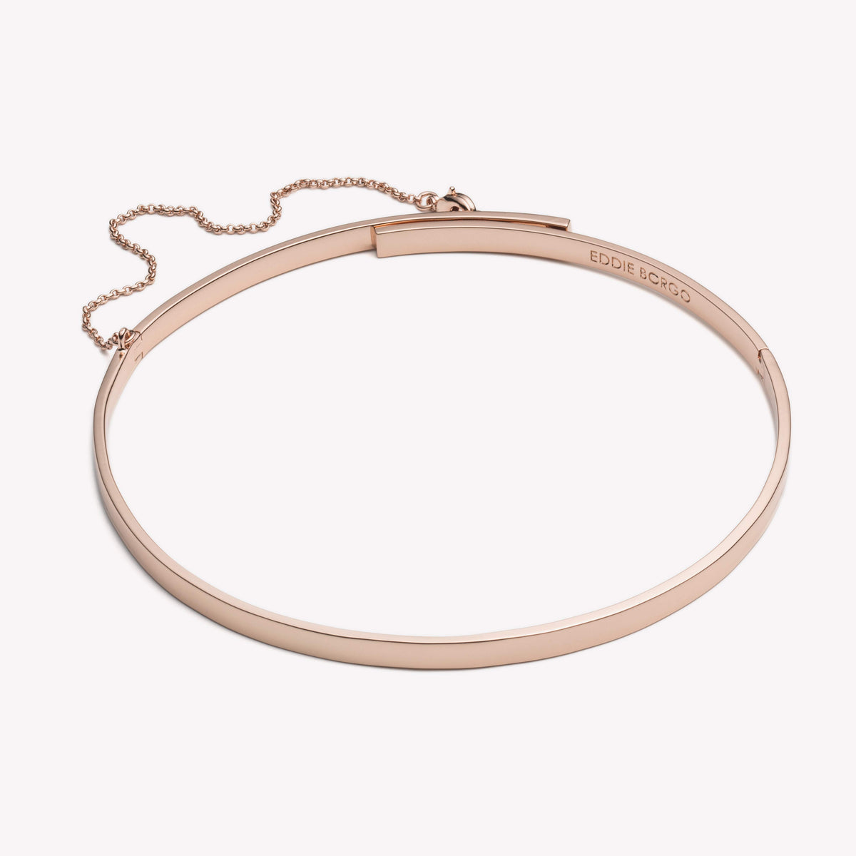 THIN SAFETY CHAIN CHOKER - ROSE GOLD– EDDIE BORGO