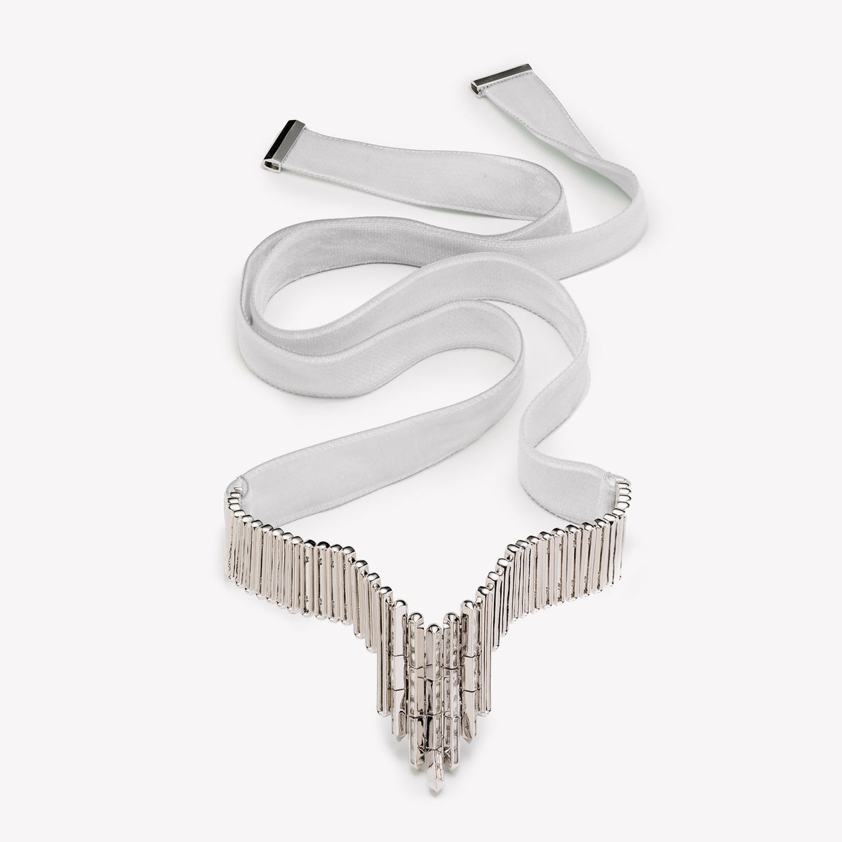 TWILL BAGUETTE COLLAR | PLATINUM VELVET