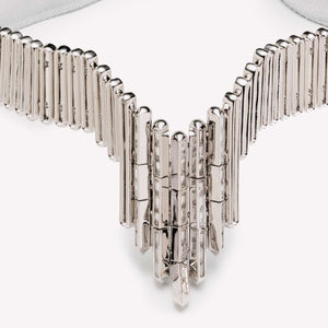 TWILL BAGUETTE COLLAR | PLATINUM VELVET