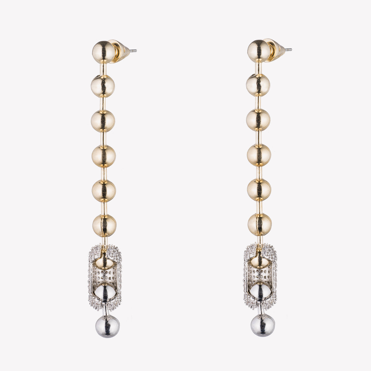 PAVÉ BALL CHAIN EARRINGS