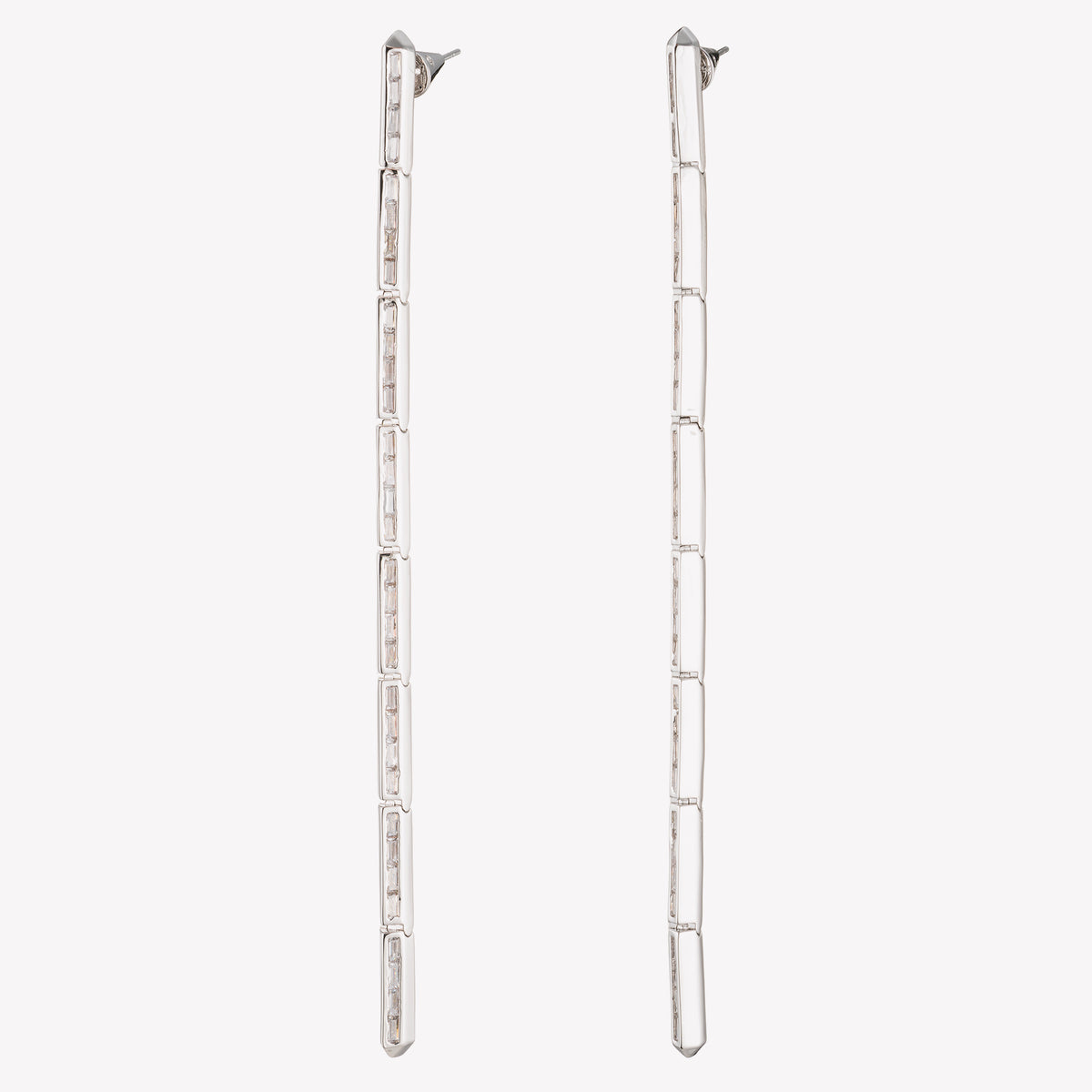 PEAKED BAGUETTE LINE EARRINGS