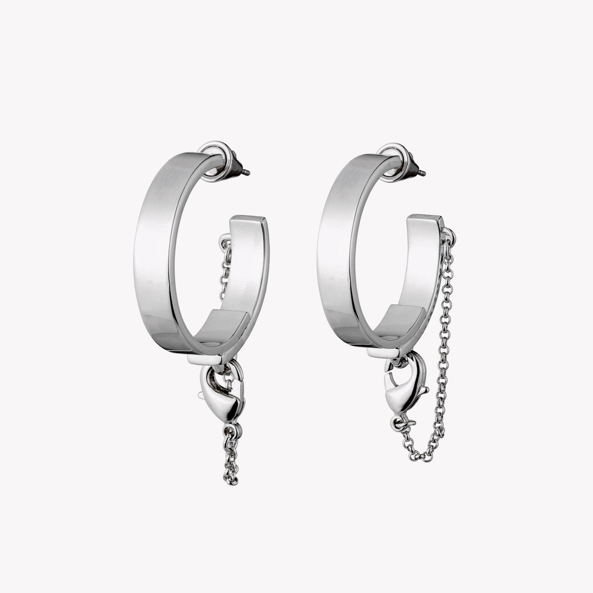 SAFETY CHAIN HOOP EARRINGS