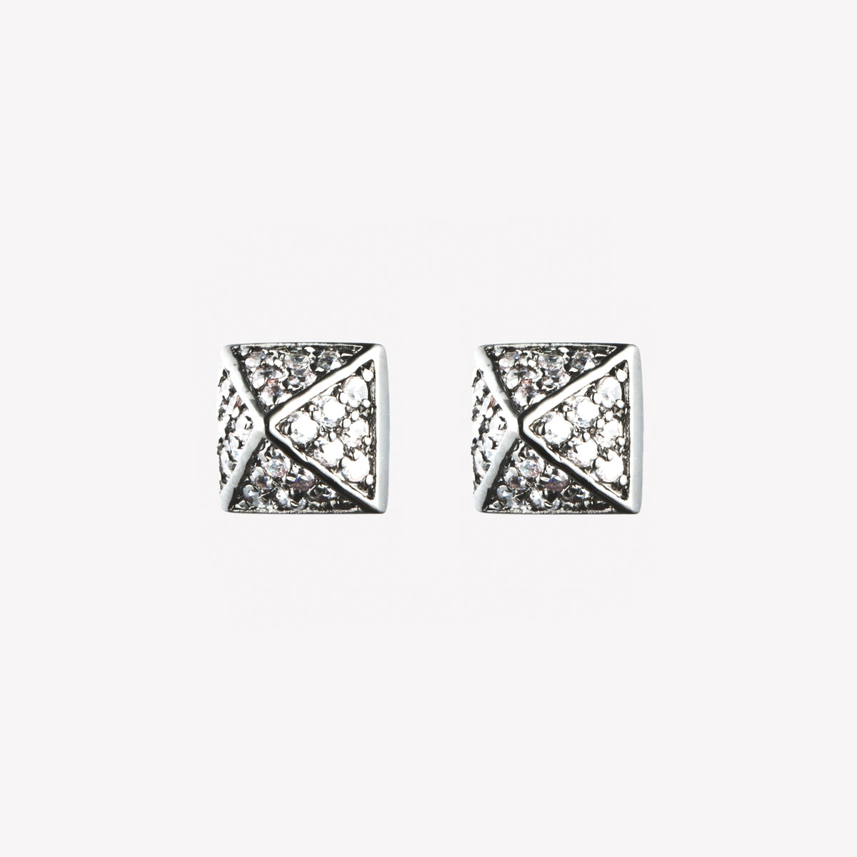 PAVÉ PYRAMID STUD EARRINGS