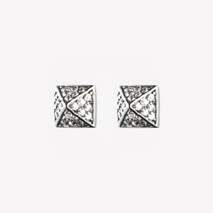 PAVÉ PYRAMID STUD EARRINGS