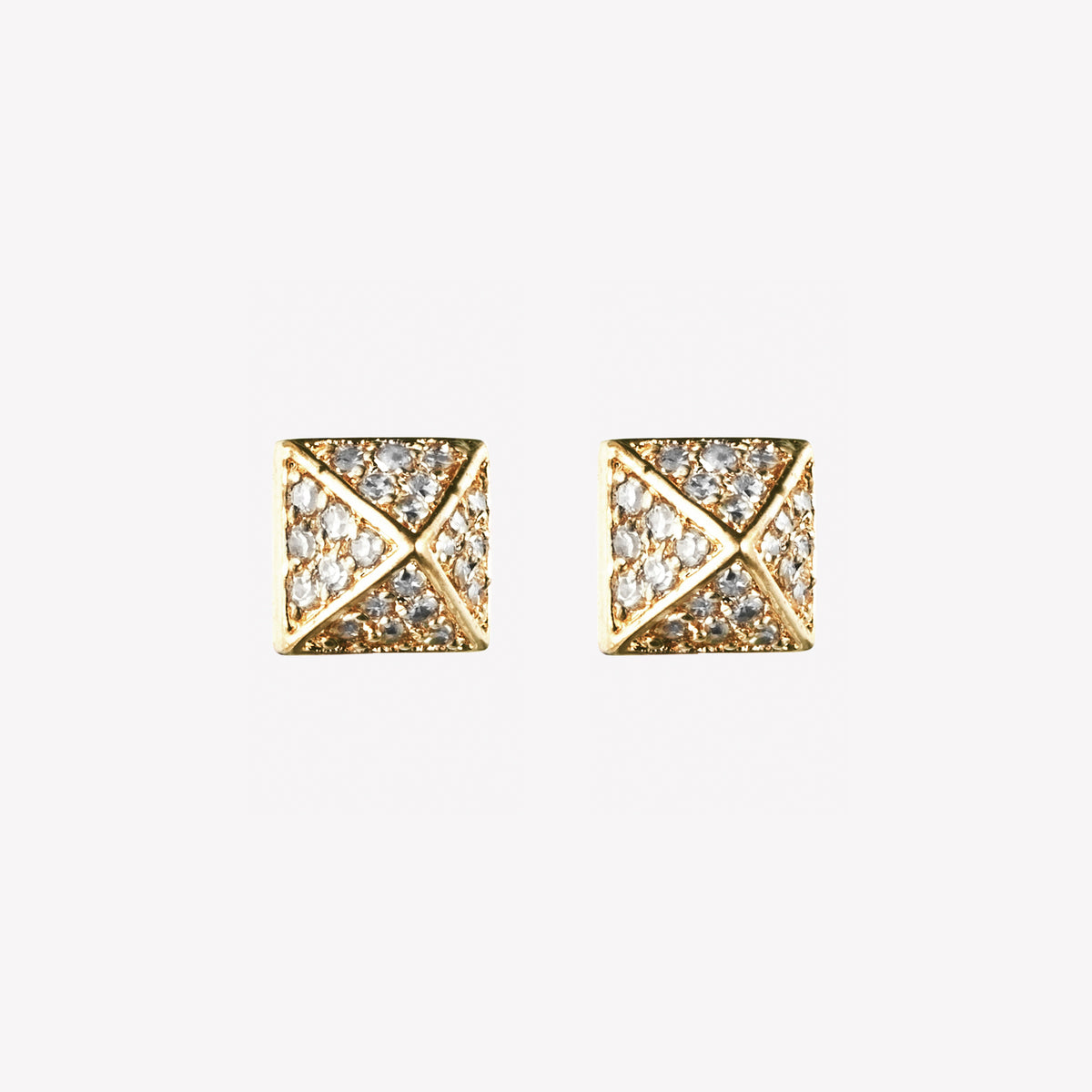 PAVÉ PYRAMID STUD EARRINGS