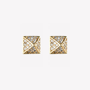 PAVÉ PYRAMID STUD EARRINGS