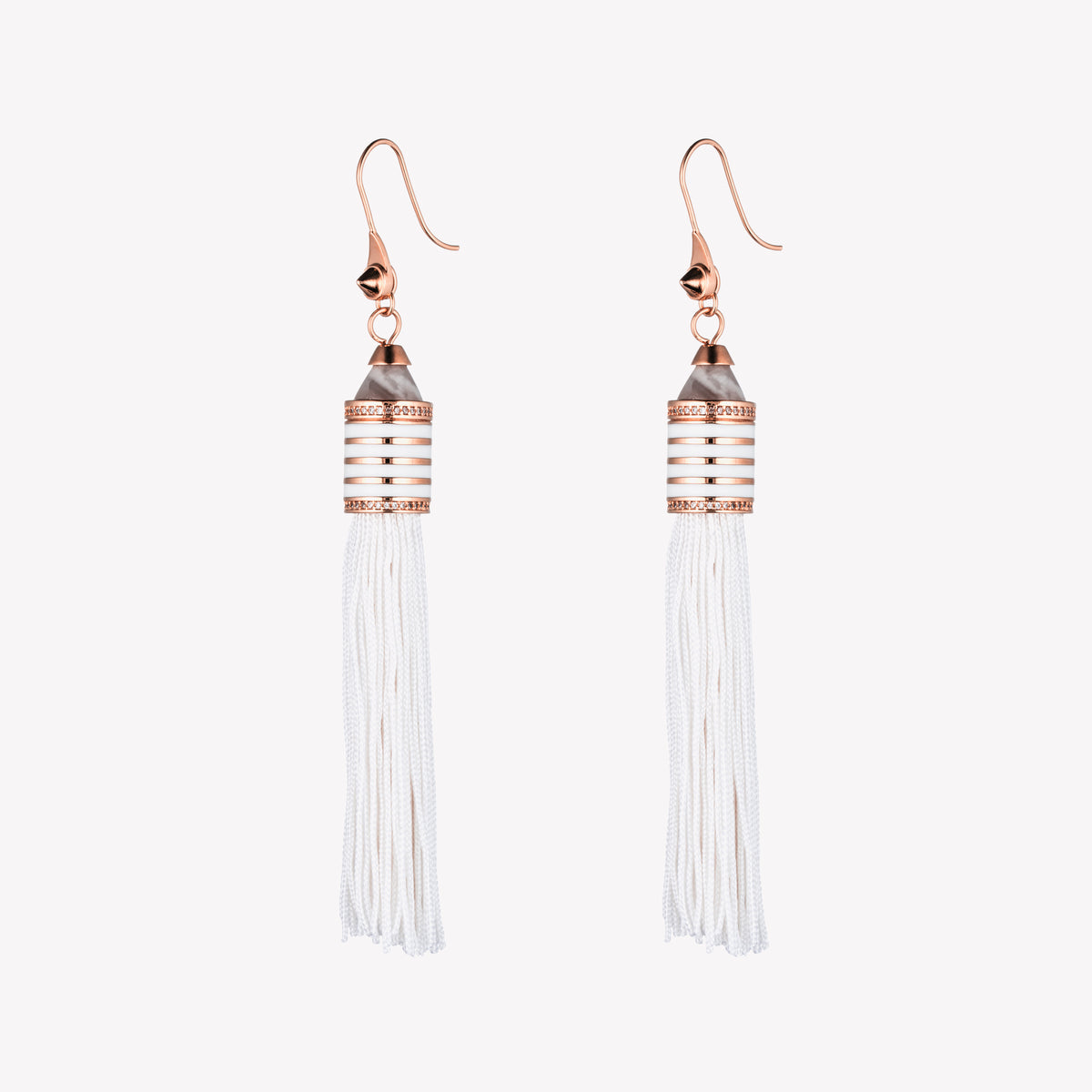PAVÉ ENAMEL TASSEL EARRINGS