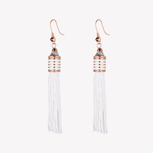 PAVÉ ENAMEL TASSEL EARRINGS