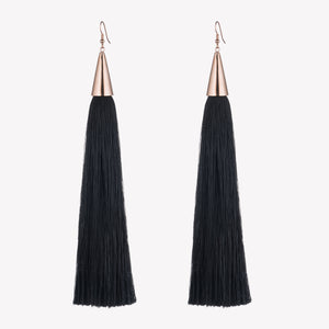 LONG SILK TASSEL EARRINGS
