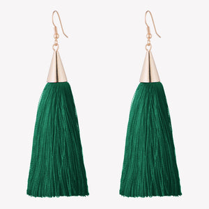 SMALL SILK TASSEL EARRINGS