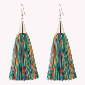 SMALL SILK TASSEL EARRINGS