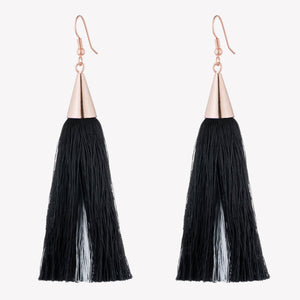 SMALL SILK TASSEL EARRINGS