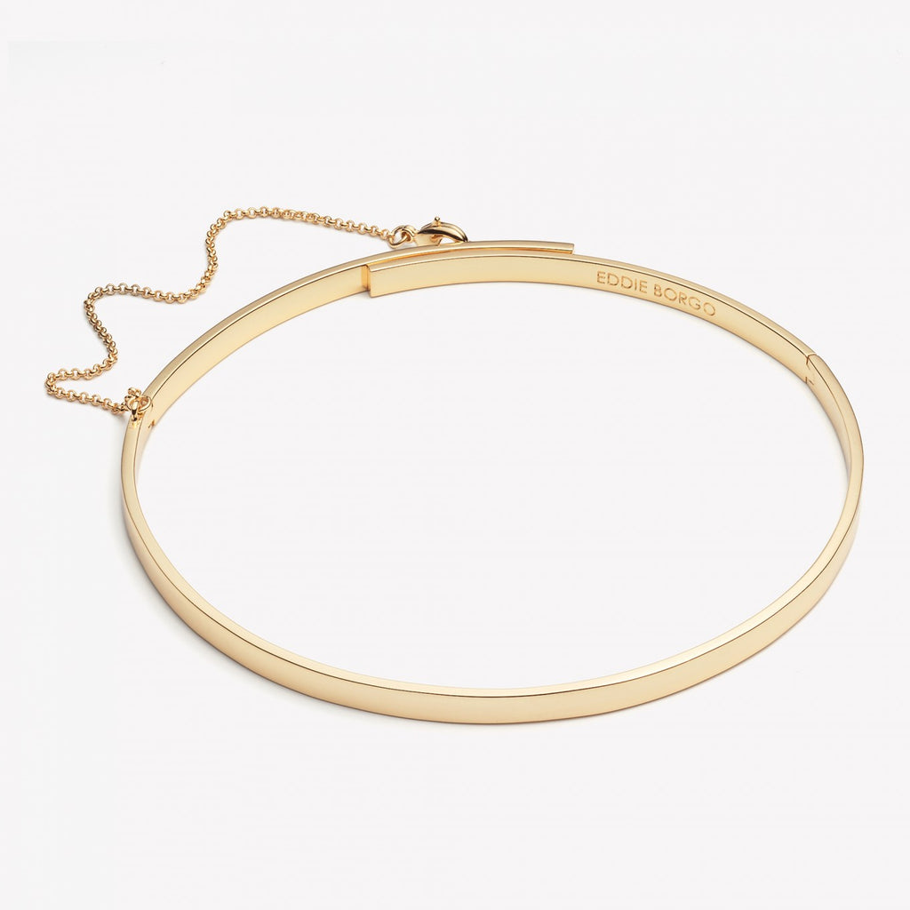 Thin Safety Chain Choker Gold – EDDIE BORGO - Main Image