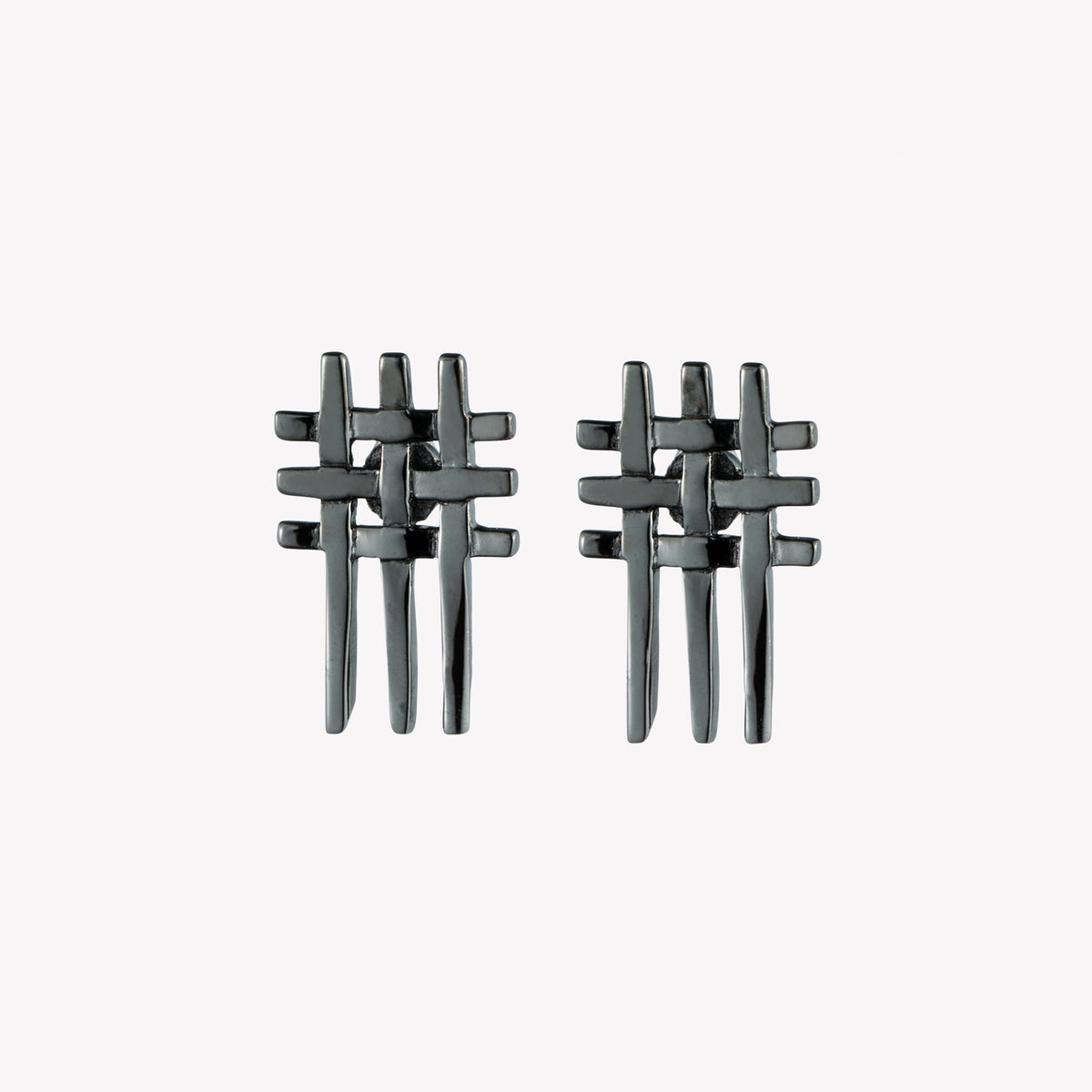 MENS GRIDLINE STUD EARRINGS