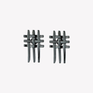 MENS GRIDLINE STUD EARRINGS